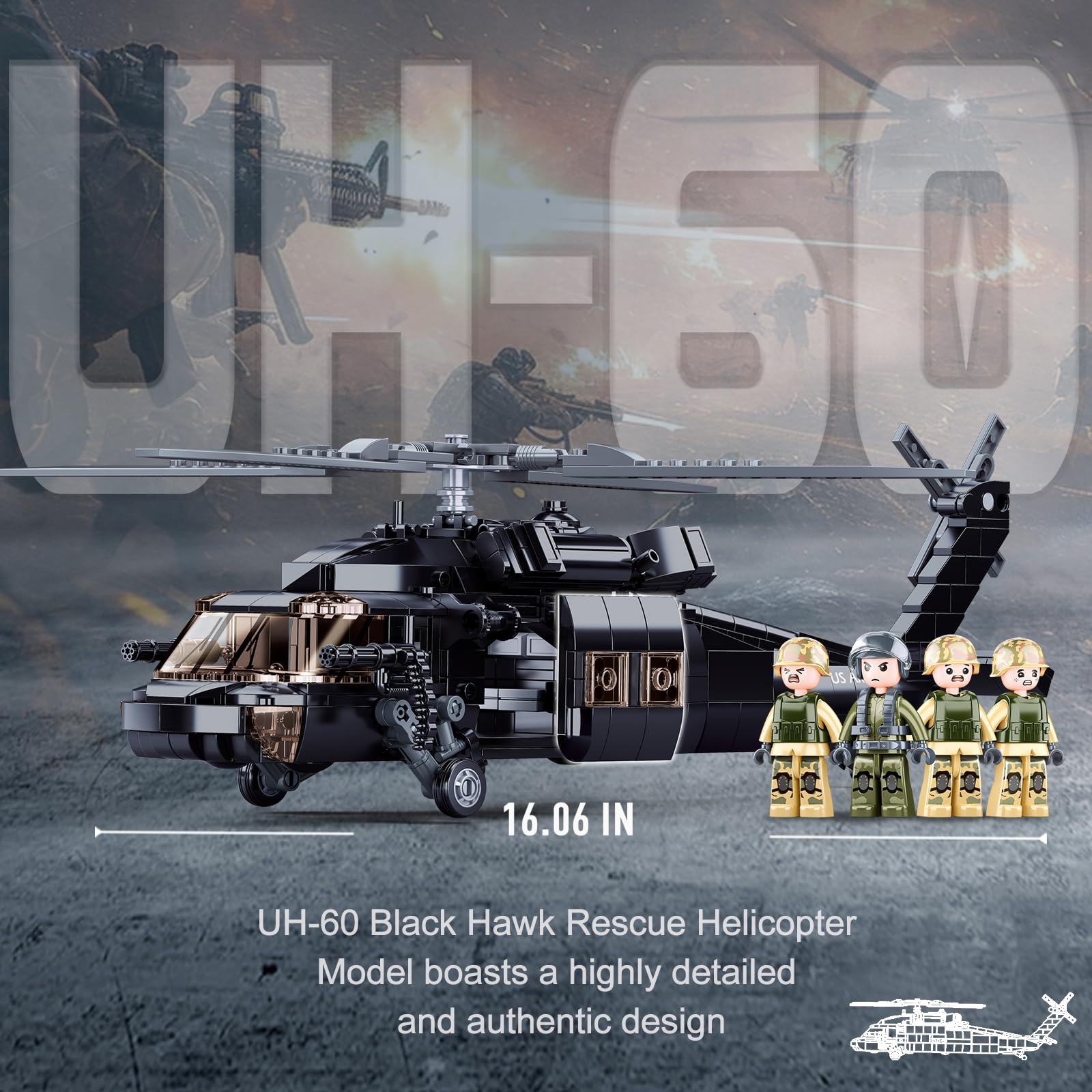 Amazon.co.jp: UH-60 ブラックホークヘリコプターミリタリーセット Amazon.co.jp: UH-60 ブラックホークヘリコプターミリタリーセット